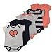 U.S. Polo Assn. Baby Girls' 5 Piece Bodysuit Set, Calypso Peach Combo, 3 Months