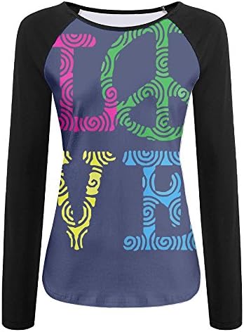 Love Peace Sign New Female Cotton Long-Sleeved Tshirts Help Shirt