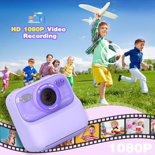 masterbee Kid Camera Instant Print Photo, Birthday Gifts for Girls and Boys, Kids Digital Camera Toys, 1080P HD Video, 3 4 5 6 7 8 9 10 11 12 Year Old Boy Gifts/Girl Gifts