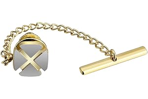 HAWSON Mini Tie Pin for Men, Tie Tack with Chain for Men's Necktie, Tie Tack Gift Set for Wedding, Party, Meeting