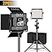 GVM 2 Packs LED Video Light, Dimmable Bi-Color, Lighting for YouTube Studio Photography, Upgrade LED Panel with LCD Screen, Video Shooting with Light Stand Kit, 480 LED Beads, 2300K-6800K, CRI 97+