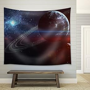 Infinite Space Background with Nebulas and Stars. - Fabric Wall Tapestry Home Decor - 51x60 inches