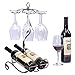 Sangyn Tabletop Freestanding Stackable Wine Glass Metal Rack Countertop 2 Wine Bottles Holder Display Stand