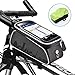 uniwood Bike Front Frame Bags Waterproof, Bicycle Handlebar Bag, Top Tube Mount Handlebar Bags, Bike Screen Phone Holder Case Sports Bicycle Bike Storage Bag Cycling Pack Fits Phones Below 6.0 Inches