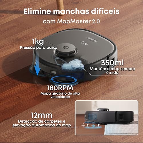 eufy X10 Pro Omni Robô Aspirador da Anker, Estação Completa, Até 68 Dias Sem Manutenção, Lava e Seca com Ar Quente a 45°C, Esvazia Pó e Repõe Água, IA e Laser, Antiembaraço, para Pets, 220V