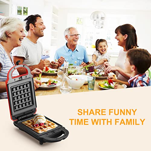 Bear Waffle Maker, 2in1 Sandwich Maker with Removable Plates, Small Belgian Waffle Maker with