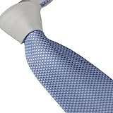 Coachella Ties Solid Color Knot Contrast Polka Dot Necktie Formal Tie 8.5cm (White/light blue)