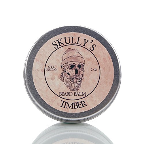 Skully's Timber Beard Balm 2 fl. oz (Warm Amber Scented, Woodsy) Medium Hold Beard Balm for Men, Deep Conditioning, Tames Flyaways, Promotes Healthy Beard Growth
