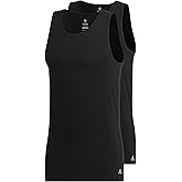 Adidas Mens Tank Tops (2-Pack) – Stretch Cotton Undershirt, Soft Breathable Fitted Base Layer