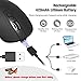 VicTsing Rechargeable Wireless Mouse, 2.4G Silent Computer Optical Mouse Portable & Slim with USB C Adapter, USB Receiver, 3-Level Adjustable DPI, Compatible with PC, Laptop, Notebook, Computer(Black)