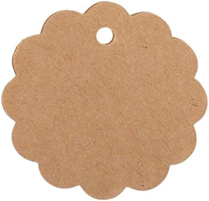 Taylor Kelsen 100pcs Kraft Paper Lace Round Label Flower Style Paper Card Mood Card Tag Gifts Crafts Price Tags Brown