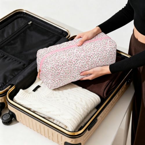 PFUTURE Hair Tools Travel Bag for Dyson Airwrap & Shark FlexStyle, Cute Floral Hair Styling Tools Organizer Case for Travel & Storage