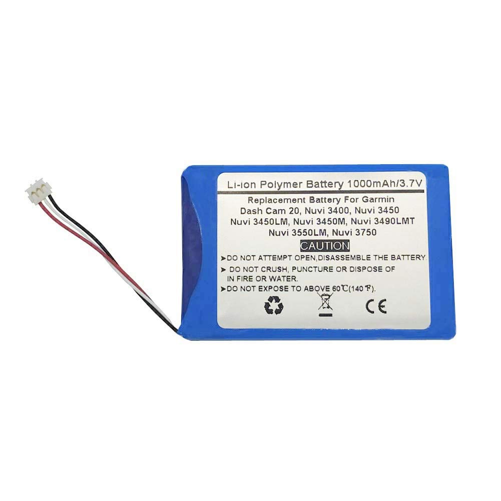 STARNOVO 3.7V 1000mAh Replacement GPS Navigator Battery for Garmin Dash Cam 20, Nuvi 3400, Nuvi 3450, Nuvi 3450LM, Nuvi 3450M, Nuvi 3490LMT, Nuvi 3550LM, Nuvi 3750, 361-00046-00