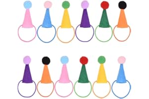 Colorful Mini Party Hats with Glitter for Stuffed Animals, Figures Costume Accessories