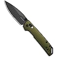 Kershaw Mini Iridium Folding Pocket Knife, 3 inch D2 Steel Blade, DuraLock, Aluminum Handle with Gold Backspacer, Pocketclip