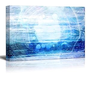 Canvas Wall Art - Abstract Blue Artwork | Modern Giclee Print Gallery Wrap Home Art Ready to Hang - 12x18 inches