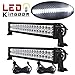 LEDKINGDOMUS 2 X 120W 24" Spot Flood Combo LED Light Bar Fog Driving DRL Off Road SUV Car Boat