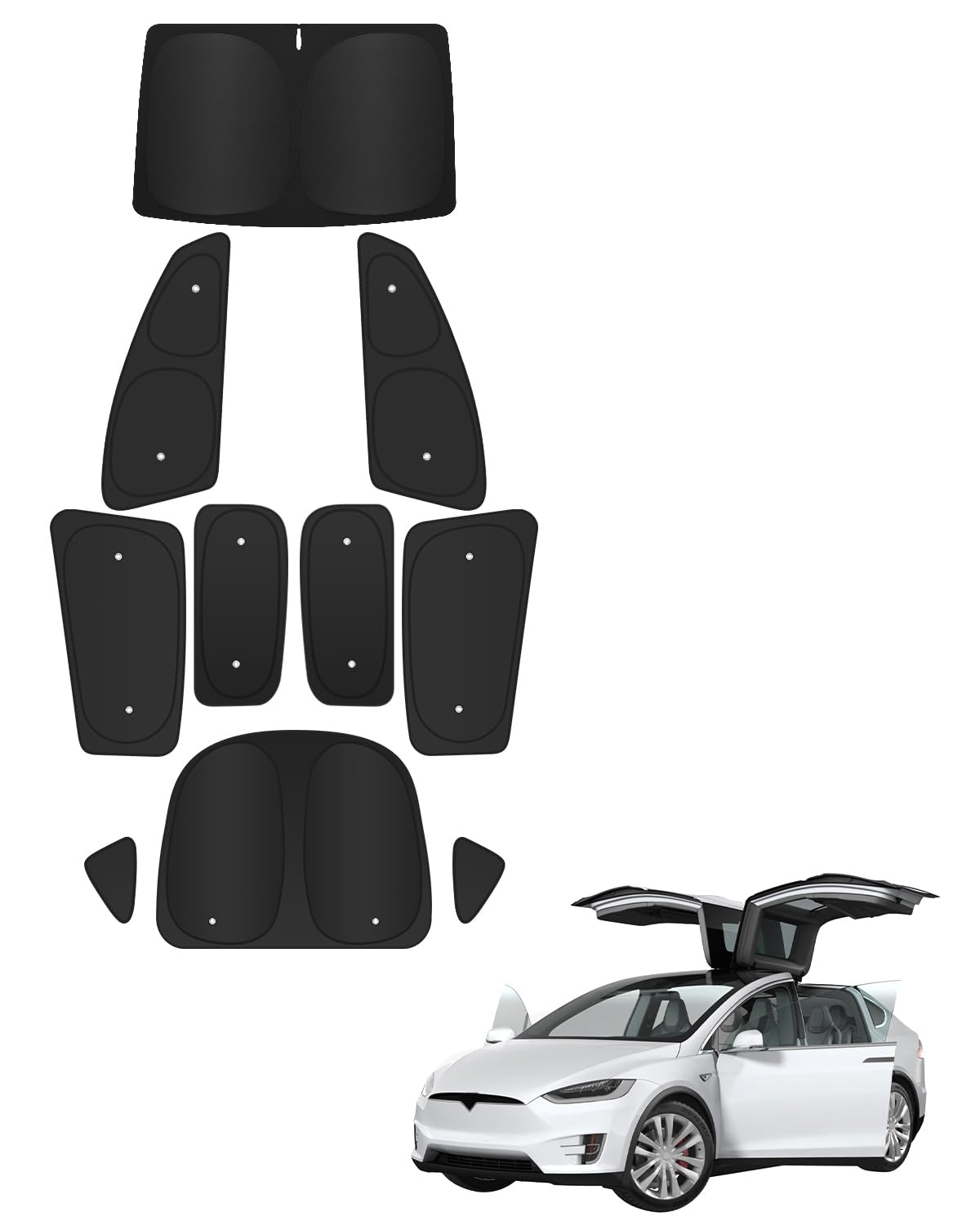 Photo 1 of Evooor 10PCS Windshield Sunshade for Tesla Model X,Front&Rear Side Window Privacy Sun Shade Cover Sun Visor Thermal Insulated Model x Accessories