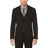 Perry Ellis Men's Solid Stretch Suit Jacket with Chest Pocket, Two-button Closure, Two Front Flap Pockets, Textured Fabric