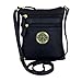 Cute Small Faux Leather Crossbody Bag with Long Strap & Emblem