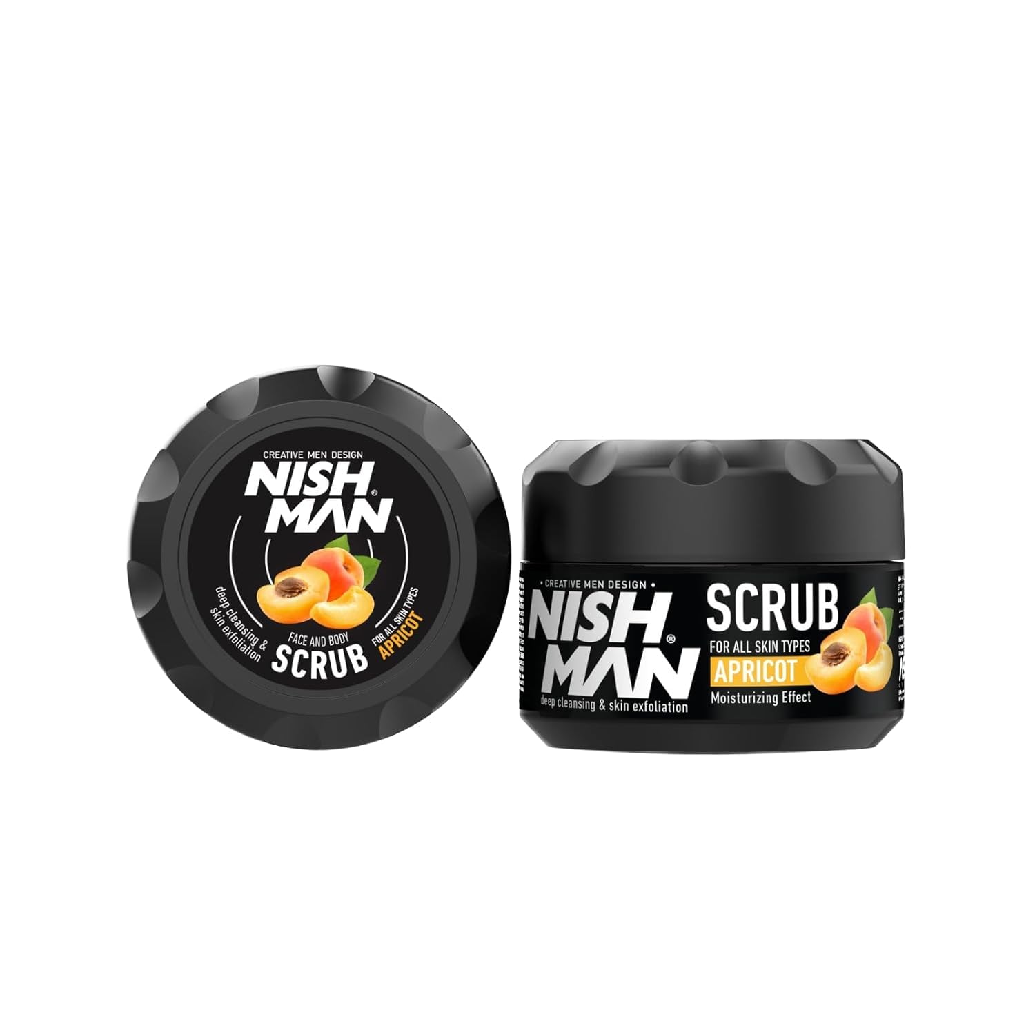 NISHMAN Face & Body Scrub, 400 ml | Moisturizing Effect for All Skin Types | Deep Cleansing & Skin Exfoliation (Apricot)
