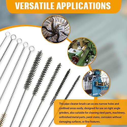 10 Pieces Wire Tube Brushes for Cleaning Pipe Tube Brass Brush