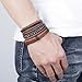 FUNRUN JEWELRY 12Pcs Leather Bracelets Set for Men Women Wood Bead Bracelets 7-8.5inches Adjustable (A: 12PCS Style1)