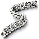 COOLSTEELANDBEYOND Masculine Mens Biker Dragon Link Chain Bracelet of Stainless Steel Gothic Style