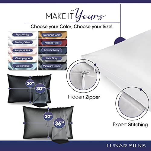 Lunar Silks Highest Grade 6A 100 Pure Mulberry Real Silk Pillowcase 22 Momme (Both Sides) for