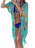 Rainlover Women's Fashion Swimwear Tassel Kimono Bikini Cover Up Beach Dresses