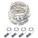ITART Micro LED String Lights Battery Powered Set of 8 Cool White Mini Fairy Light 20 LED 6ft Ultra Thin Silver Wire Rope Lights for Craft DIY Costume Centerpieces Display