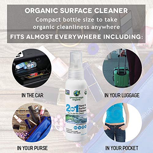 GREENERWAYS ORGANIC Natural AllPurpose Cleaner, Multipurpose Cleaner, USDA Organic NonGMO Hand