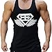 EVERWORTH Men Muscle Fitness Gym Stringer Tank Tops Bodybuilding Workout Sleeveless Shirts (Black White, US M : (Chest 36