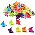 MUUZLL 50 Pack Butterfly Hair Clips Pastel Hair Clips Mini Cute Clips Hair Accessories for Hair 90s Girls Women, Matte Colors