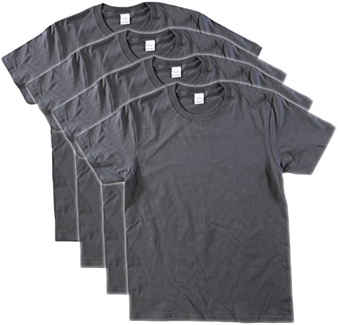 The Clay Jar 4-Pack Youth Boys Blank 100% Cotton T-Shirt, Charcoal Gray