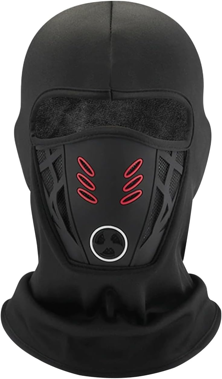 Men's Winter Rider Warm and Anti Haze Face Mask, Windproof and Warm Full Face Mask, 3D Design Breathable Black