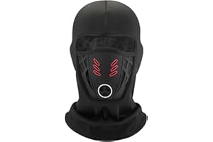 Men's Winter Rider Warm and Anti Haze Face Mask, Windproof and Warm Full Face Mask, 3D Design Breathable Black