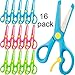 Leinuosen 16 Pieces Kid Scissors 5 Inch Blunt Tip Kid Scissors, School Left and Right Handed Kids Scissors?Assorted Colors