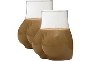 450ml Butt-Shaped Glass Cup - 2Pcs Creatives Body Shaped Drinking Vessel | Novelty Bum Clear Coffee Mug for Cocktail, Whiskey