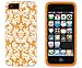 DandyCase 2in1 Hybrid High Impact Hard Orange Flower Pattern + Orange Silicone Case Case Cover For Apple iPhone 5S & iPhone 5 (not 5C) + DandyCase Screen Cleaner