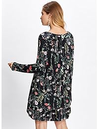 Milumia Vestido elegante de terciopelo con estampado de flores para mujer