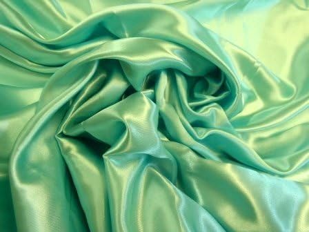 Silky Satin Fabric 147cm Width. 34 Colour Options Sold by The metre, Free Delivery - Spearmint Green