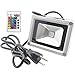 AFSEMOS 10W RGB LED Flood Lights, Outdoor Color Changing LED Security Light, 16 Colors & 4 Modes with Remote Control, Waterproof LED Floodlight, US 3-Plug, Wall Washer Light