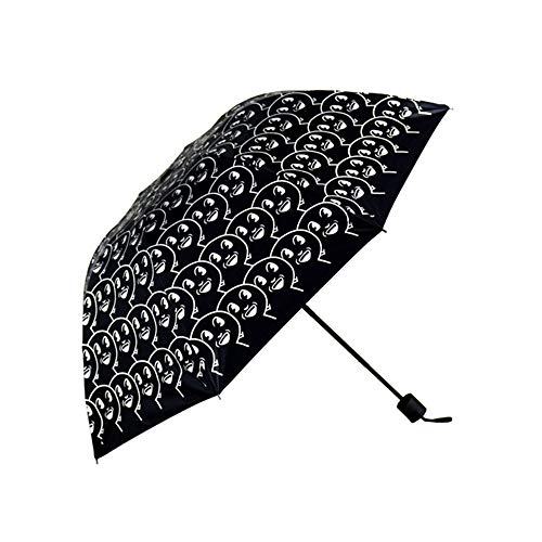 Charberry Folding Rain Windproof Umbrella Spoof Expression Pack Anti-Uv Sun/Rain Umbrella (Black)