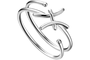 BESILVER 925 Sterling Silver Fine Jewelry Adjustable Zodiac Sign Ring for Women Girls 12 Constellation Astrology Scorpio Ring Celestial Zodiac Jewelry Birthday Christmas Gifts for Her Mom Daughter Wife Friend Sisters Gifts