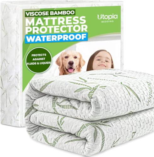 Utopia Bedding Matratzenschoner Twin XL Wasserdicht, Viskose Premium Matratzenauflage, Oeko-Tex Zertifiziert, Atmungsaktive, Matratzenschutz, Rundum E