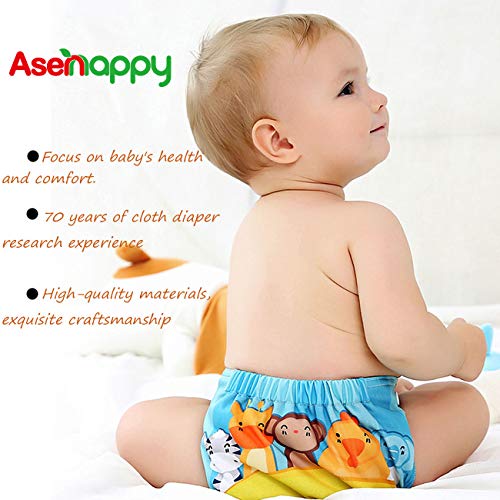 Asenappy All in One Cloth Diaper Reusable AIO Sewn Inserts with Pocket
