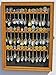36 Souvenir Tea Spoon Display Case Rack Cabinet Lockable Glass Door Oak Finish