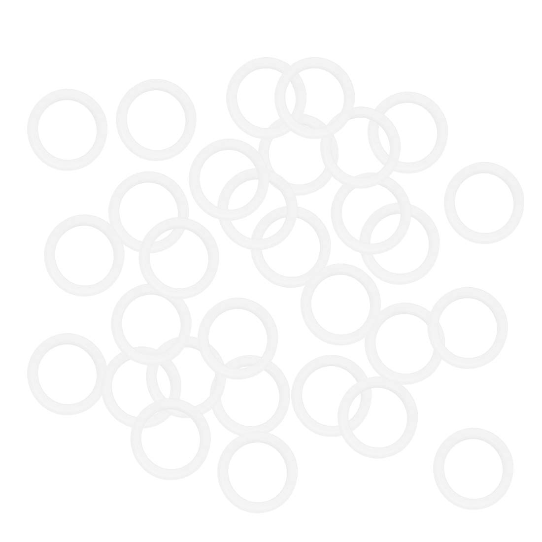 Sourcingmap Silicone O-Rings, 15mm OD 11mm ID 2mm Width VMQ Seal Gasket for Compressor Valves Pipe Repair, White, Pack of 30