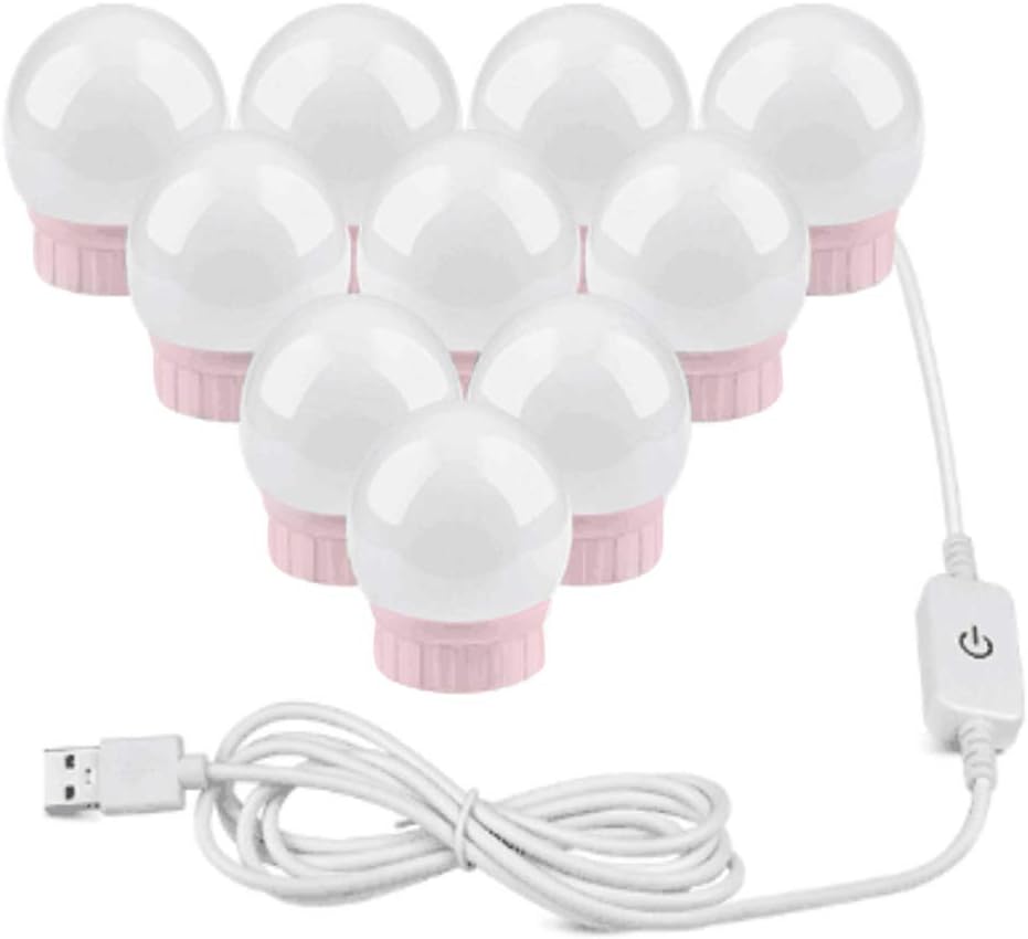 Tabanlly Led Dimmable Free Punching Mirror Bulb Mirror Headlights Led String Lights Decorative Lights LED Vanity Mirror Lights Kit Dimmable Light Bulbs for Makeup Dressing Table Dimmable Light Bulbs